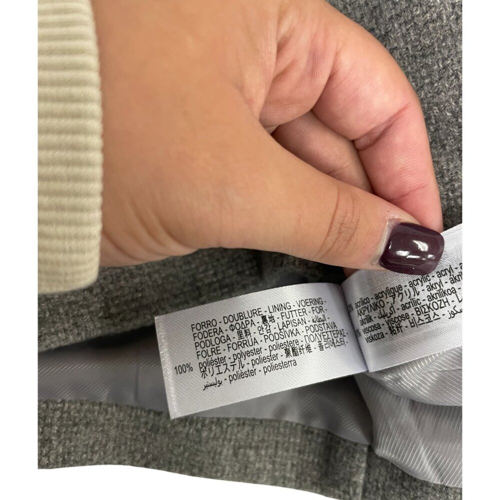 Zara Womens Jacket Blazer S Small Gray Round Neck Gold Button 3046/020 NWT - Picture 14 of 16